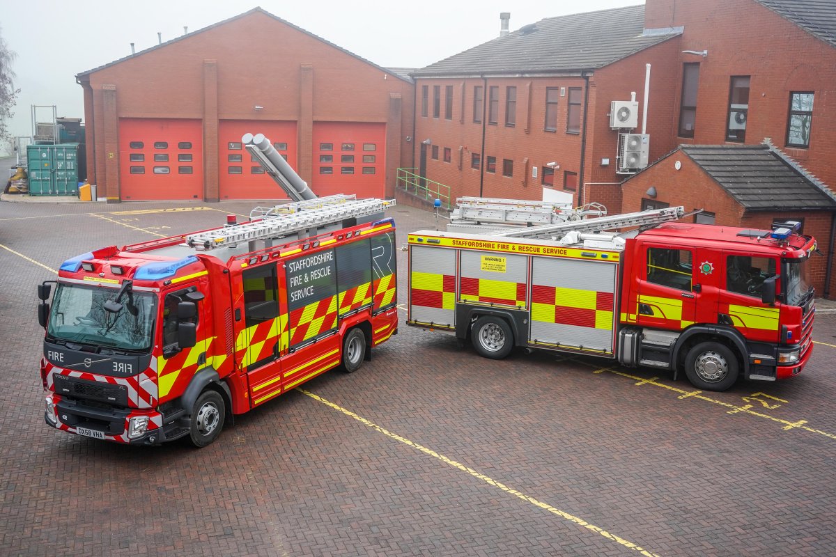 Rosenbauer parked next to fire engine