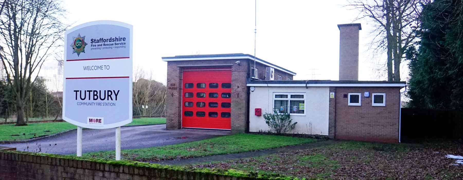 Signage outside Tutbury Fire Station