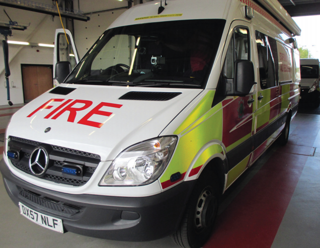 Command Support Vehicle in garage