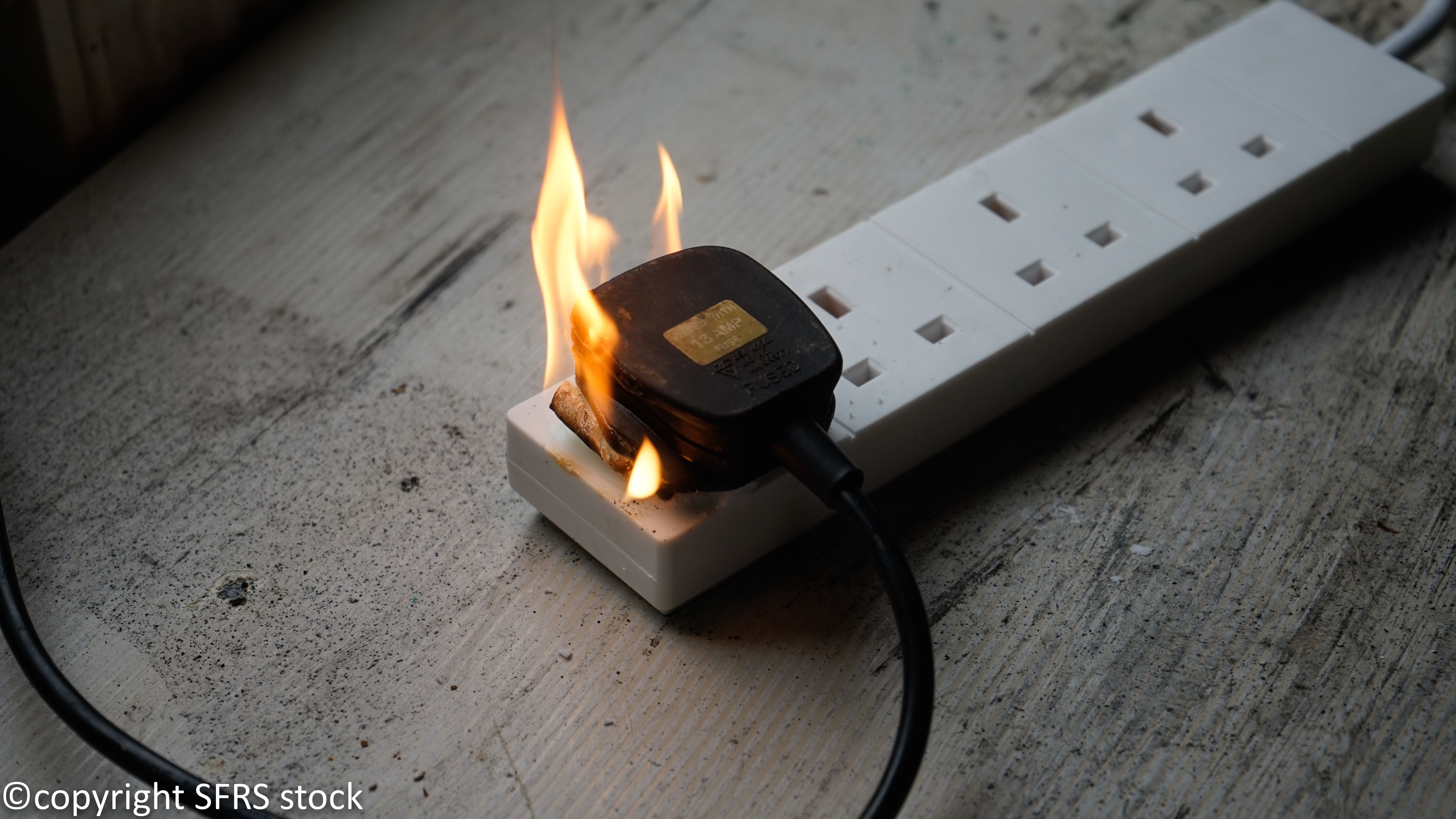 Plug socket fire
