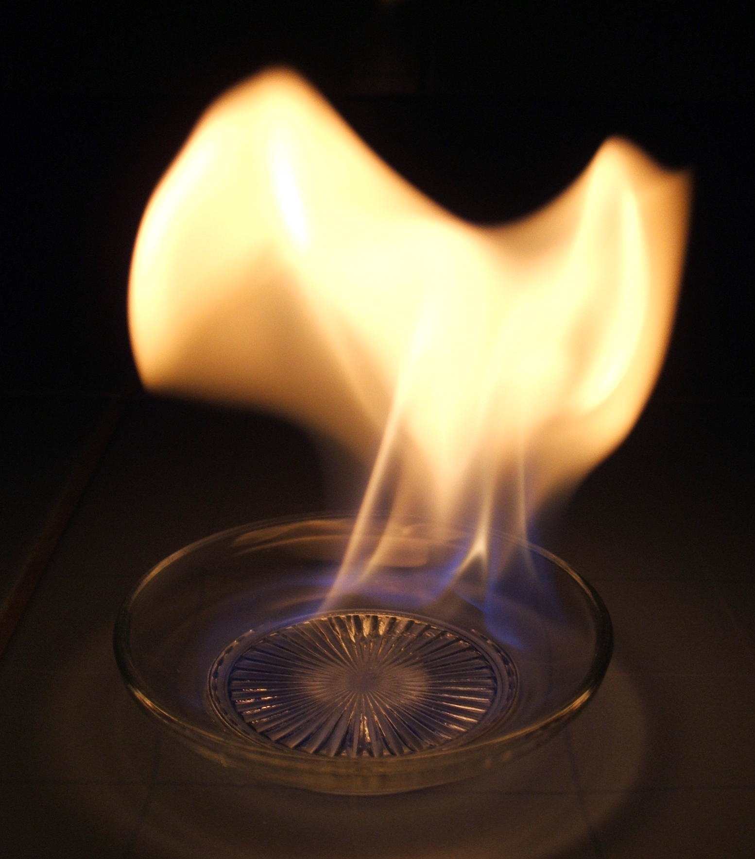 Flame from gel burner