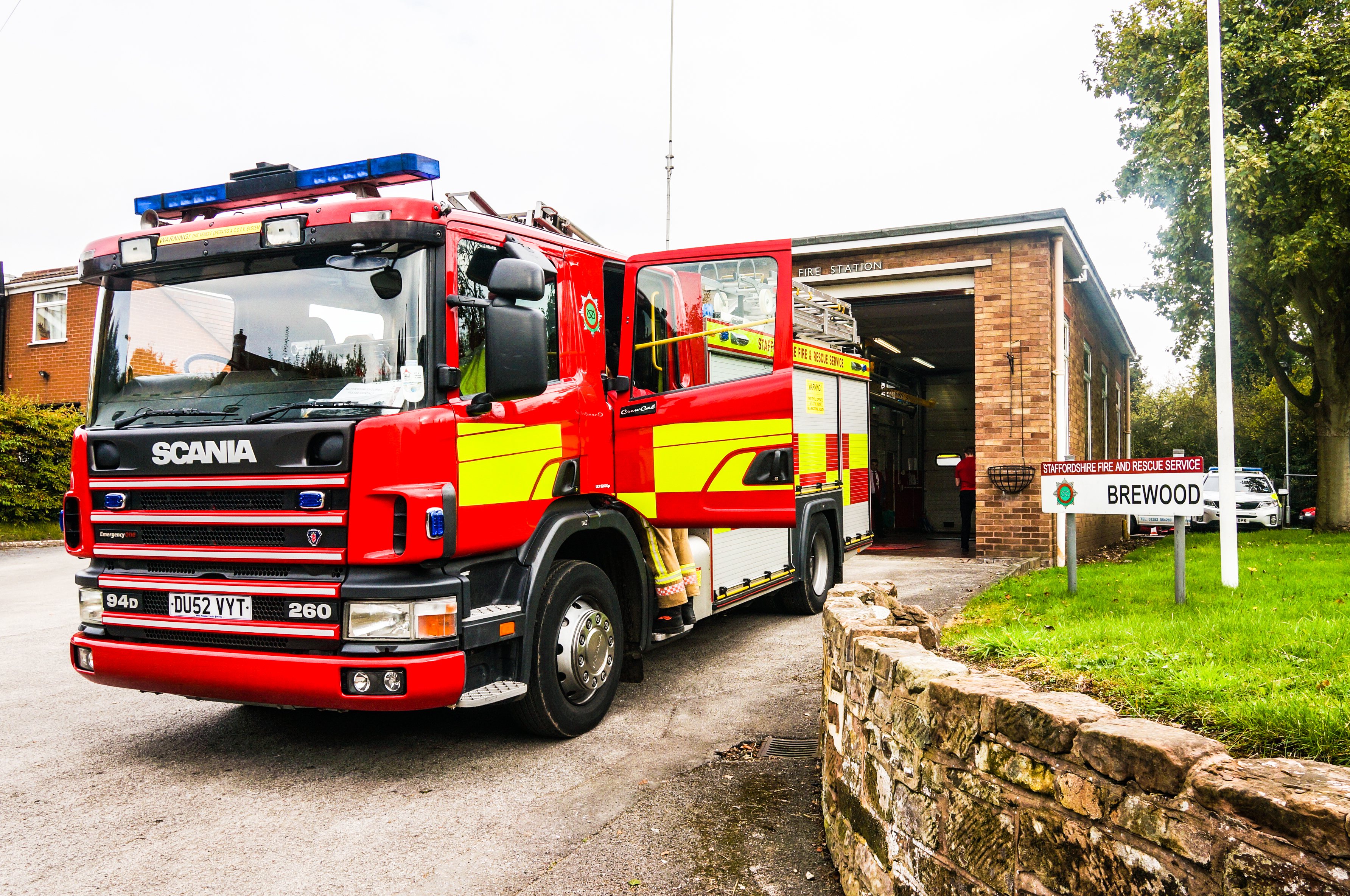 Fire engine outside Brewood Fire Station