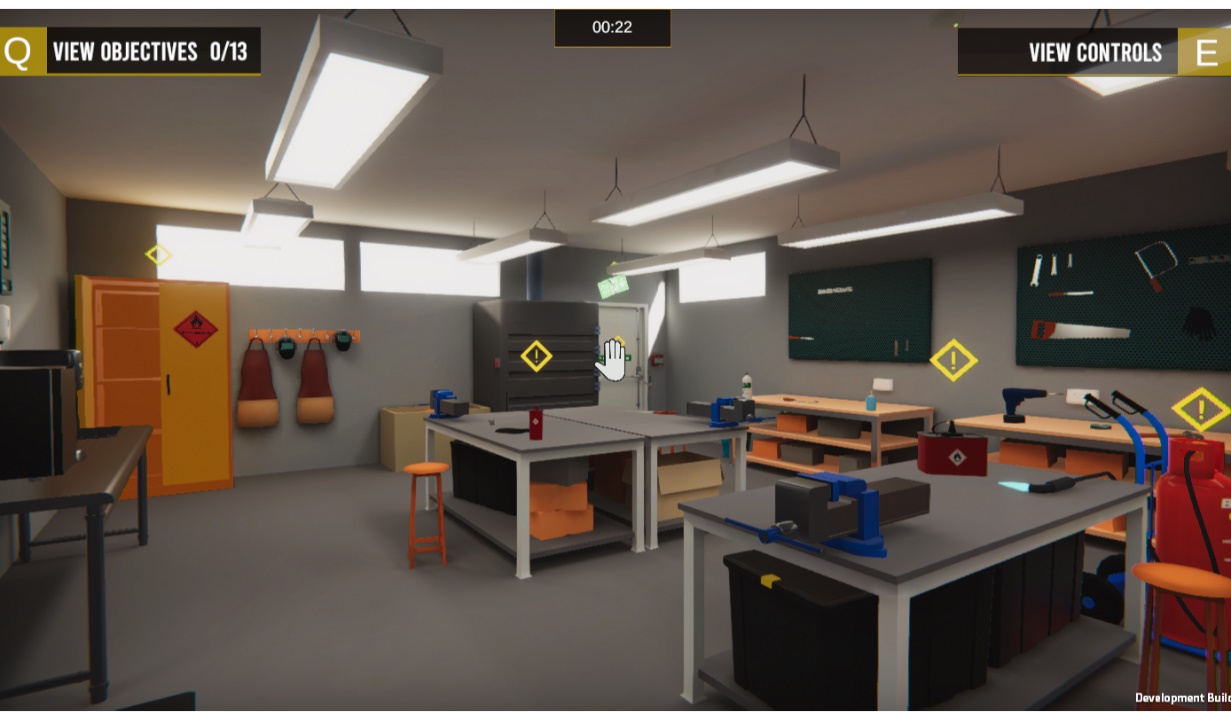 Screenshot from business fire safety awareness tool