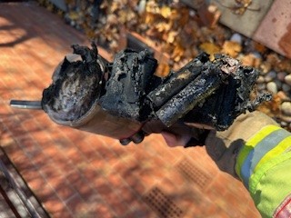 Vacuum cleaner after exploding